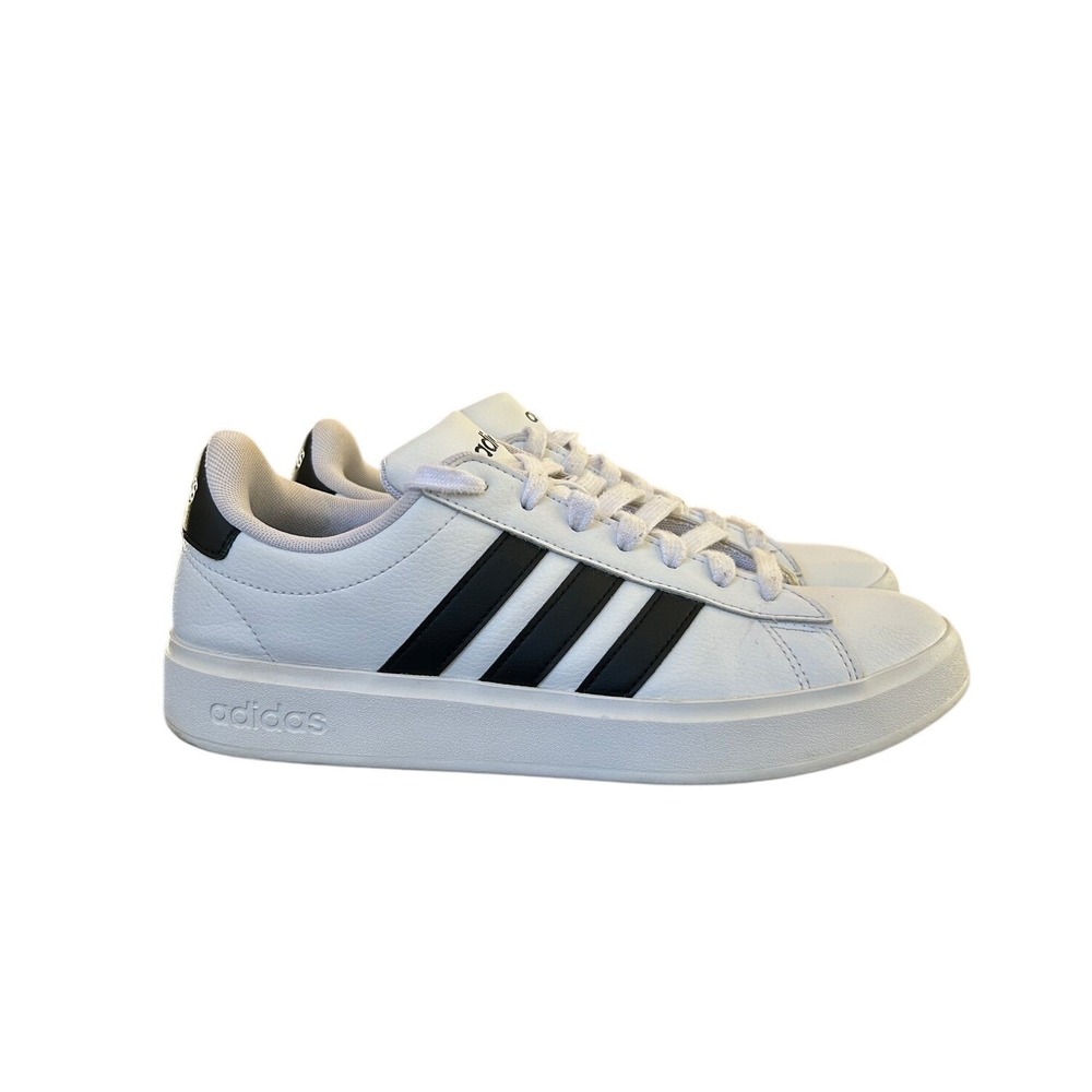 Adidas Grand Court Base 2.0 Women Shoes White Black Sneakers Retro GW9214 Size 8